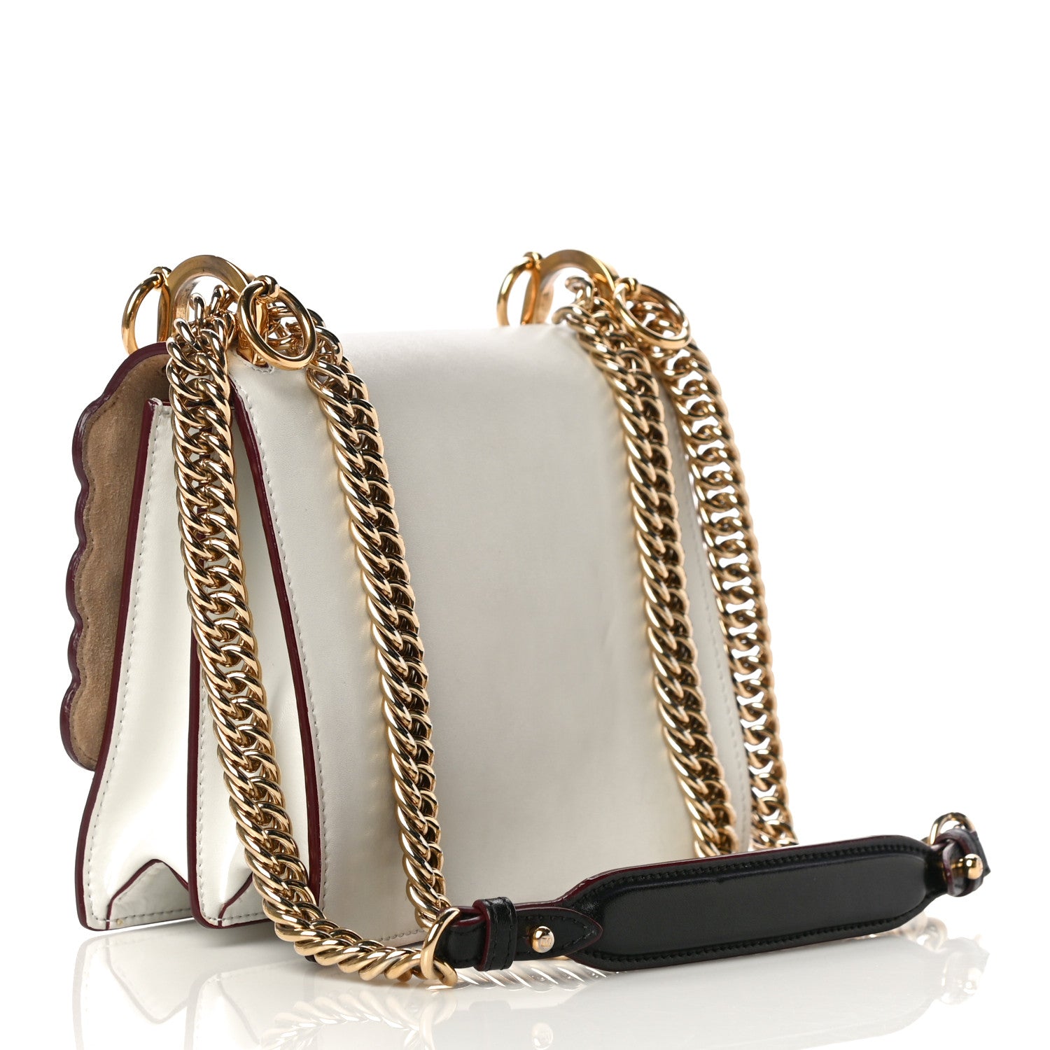 Fendi Vitello Liberty Scalloped Studded Flower Small Kan I Shoulder Bag White Multicolor 2 of 18