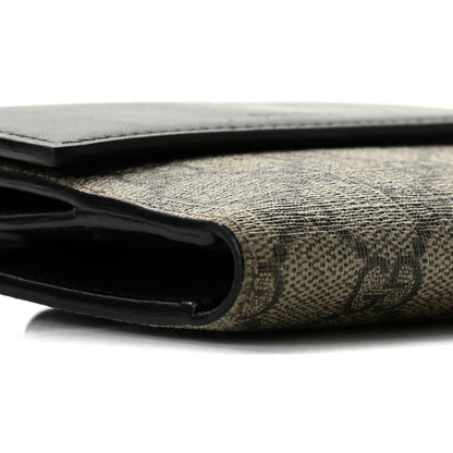 Gucci GG Supreme Monogram French Flap Wallet Black 12 of 13