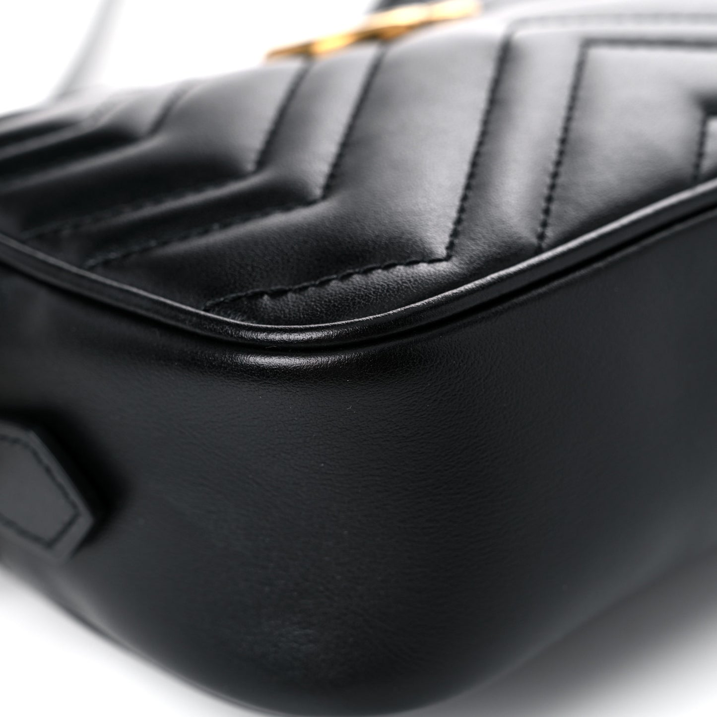 Calfskin Matelasse Mini GG Marmont Chain Shoulder Bag Black
