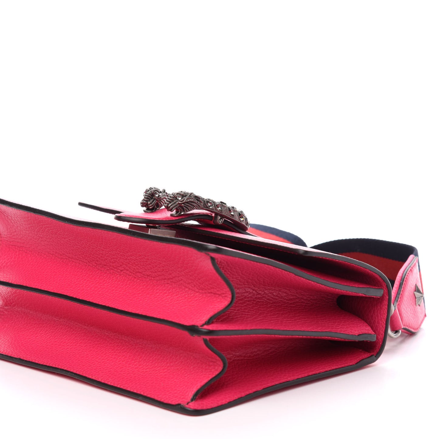 Dollar Calfskin Crystal Web Medium Dionysus Bamboo Top Handle Bag Box Pink Black Diamond