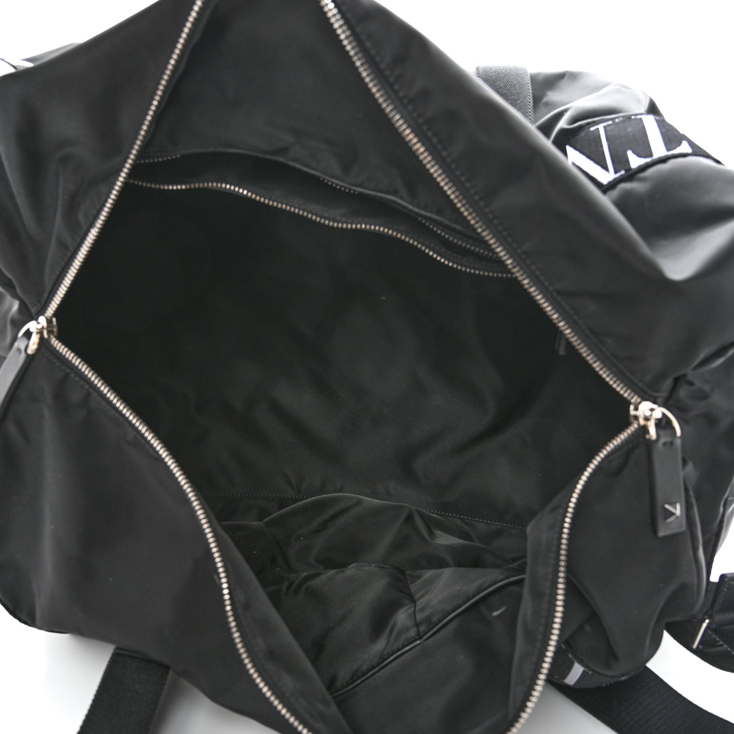 Nylon Ribbon VLTN Duffle Bag Black