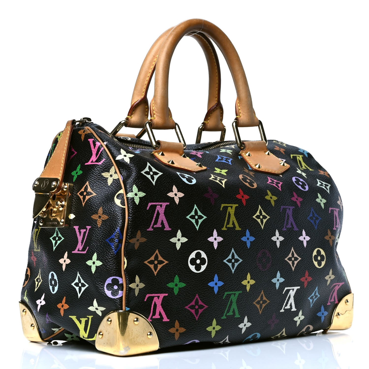 Louis Vuitton Monogram Multicolor Speedy 30 Black 2 of 8