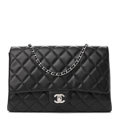 Chanel Lambskin Quilted Clutch With Chain Flap Black 1 of 10