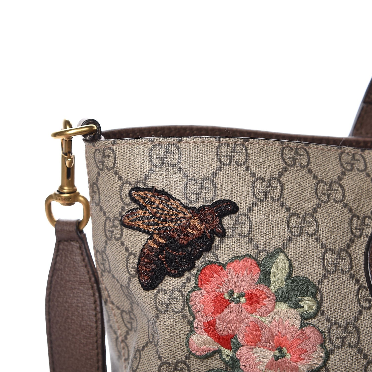 Gucci Soft GG Supreme Monogram Courrier Medium Crossbody Tote Beige New Acero 10 of 17