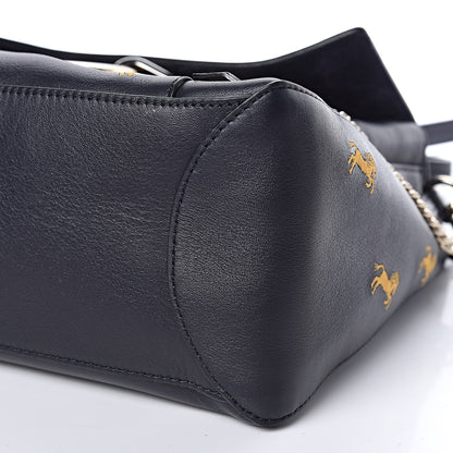 Chloe Smooth Calfskin Little Horses Embroidered Medium Faye Day Shoulder Bag Full Blue 11 of 12