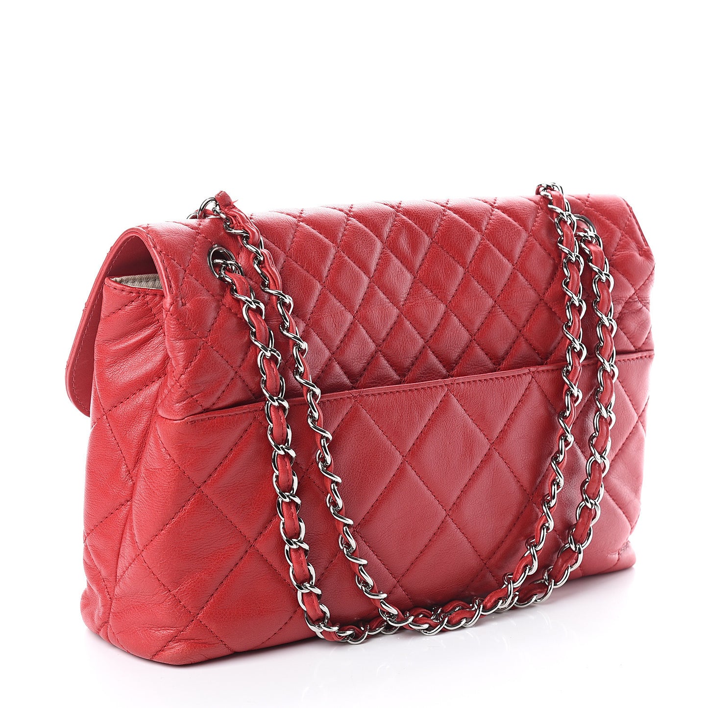 Calfskin Quilted In the Business Flap Bag Red