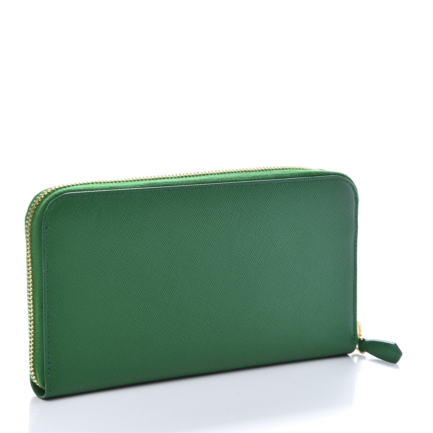 Prada Saffiano Multicolor Zip Around Wallet Verde Cobalt 3 of 9