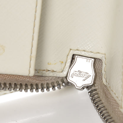 Prada Saffiano Robot Zip Around Wallet White 10 of 14