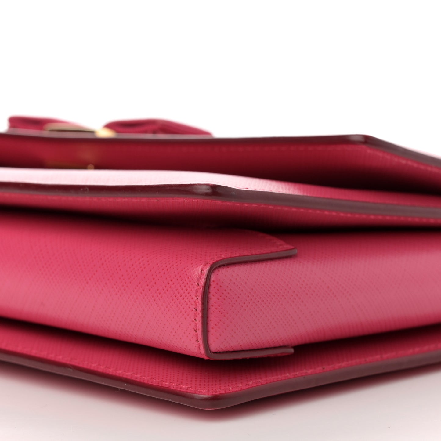 Hammered Calfskin Vara Bow Chain Crossbody Pink