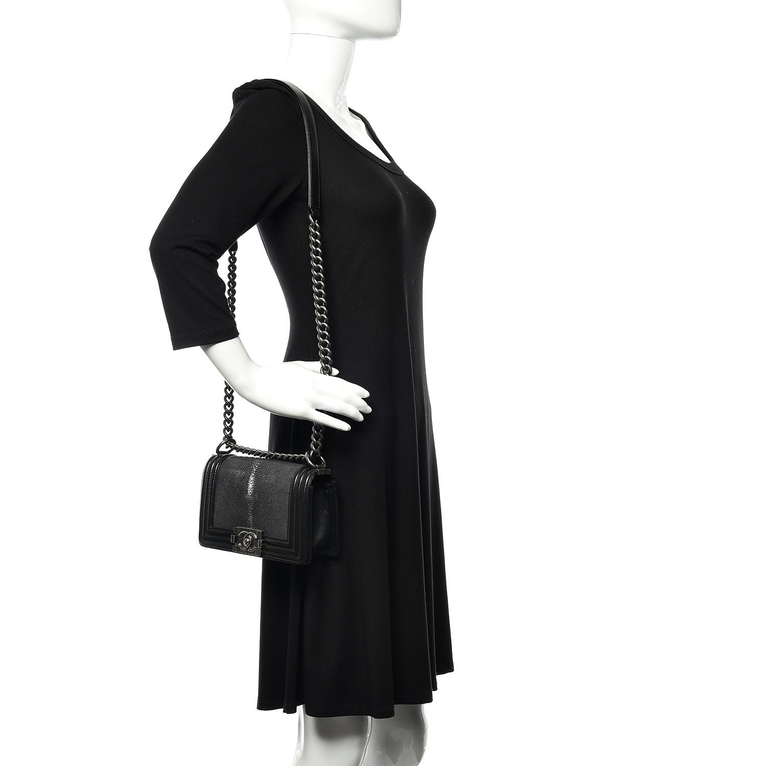 Chanel Galuchat Stingray Small Boy Flap Black 2 of 11