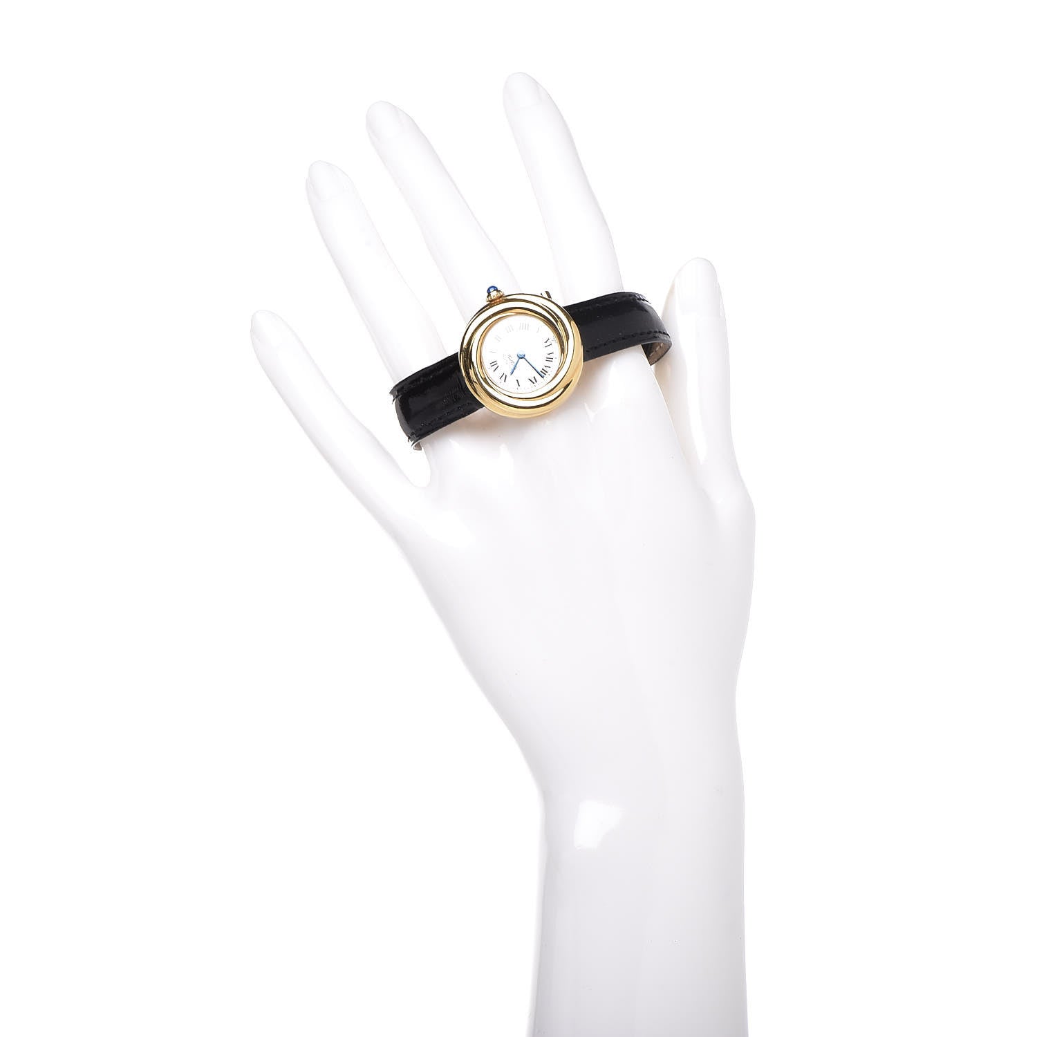 Cartier Sterling Silver Vermeil Calfskin 26mm Must De Cartier Quartz Watch 2 of 10