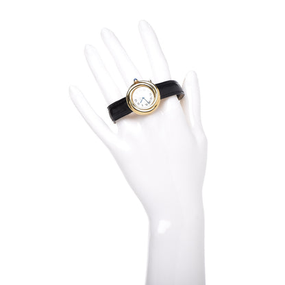 Cartier Sterling Silver Vermeil Calfskin 26mm Must De Cartier Quartz Watch 2 of 10
