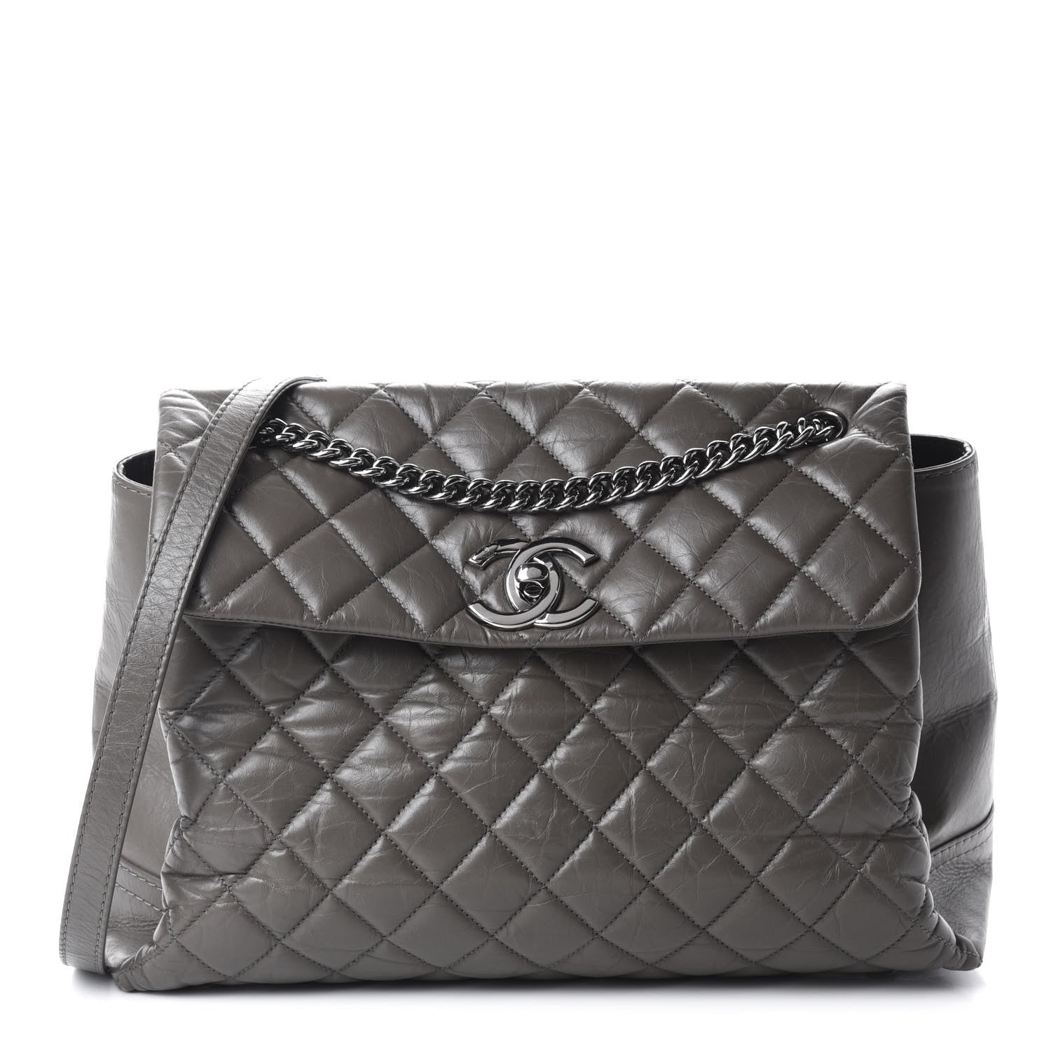 Chanel Aged Calfskin Medium Lady Pearly Flap Grey 1 of 15