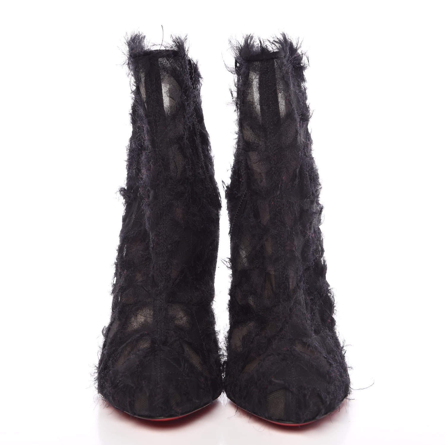 Christian Louboutin Organza Toubootfrou 100 Ankle Booties 38.5 Black 2 of 8