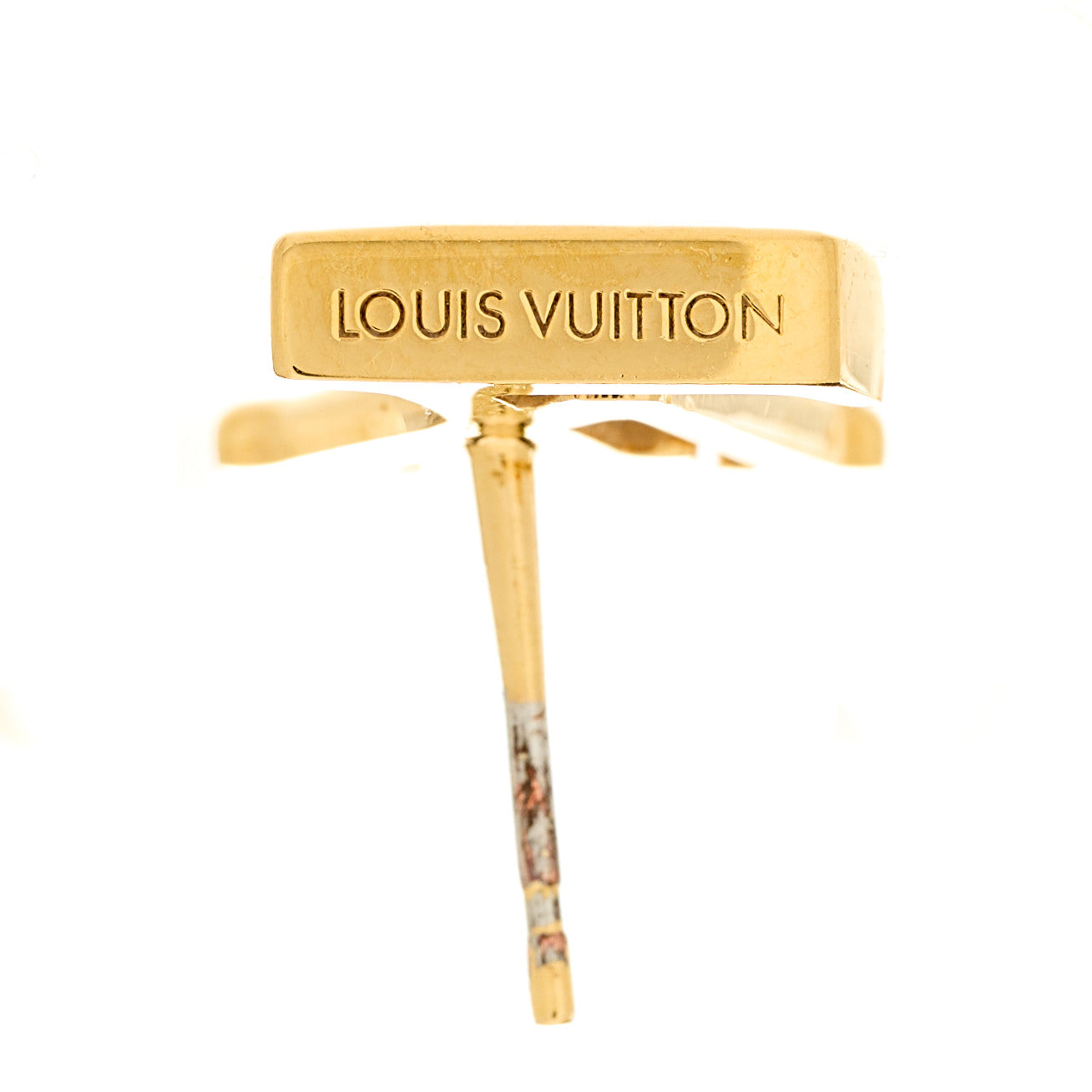 Louis Vuitton Metal LV Iconic Earrings Gold 4 of 5