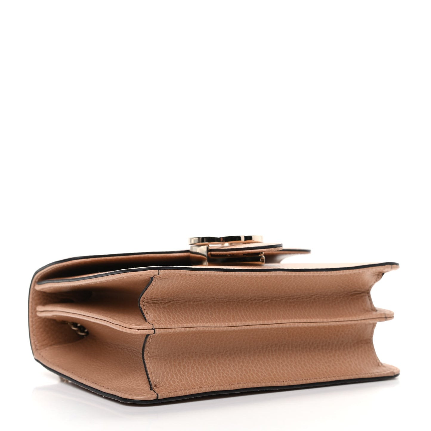 Dollar Calfskin Small Interlocking G Shoulder Bag Camelia