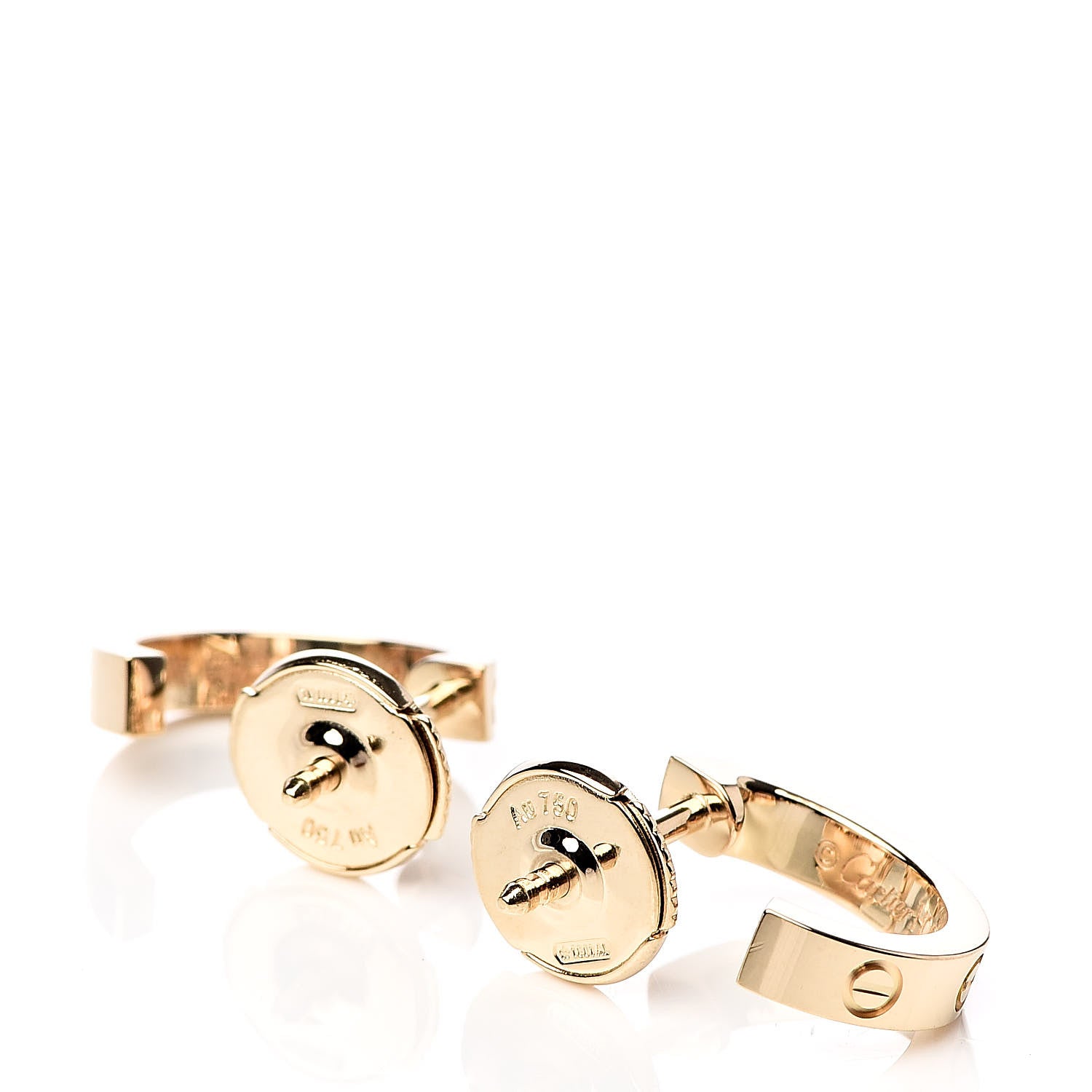 Cartier 18K Yellow Gold Small LOVE Hoop Earrings 3 of 7