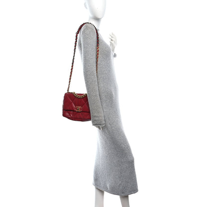 Chanel Goatskin Quilted Medium Chanel 19 Flap Red 2 of 11