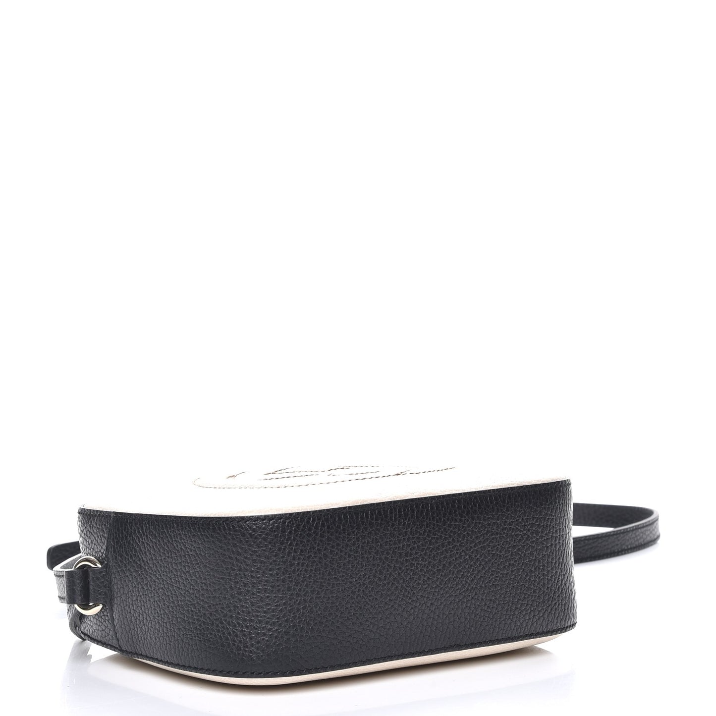Dollar Calfskin Bi-Color Small Soho Disco Bag Mystic White Black
