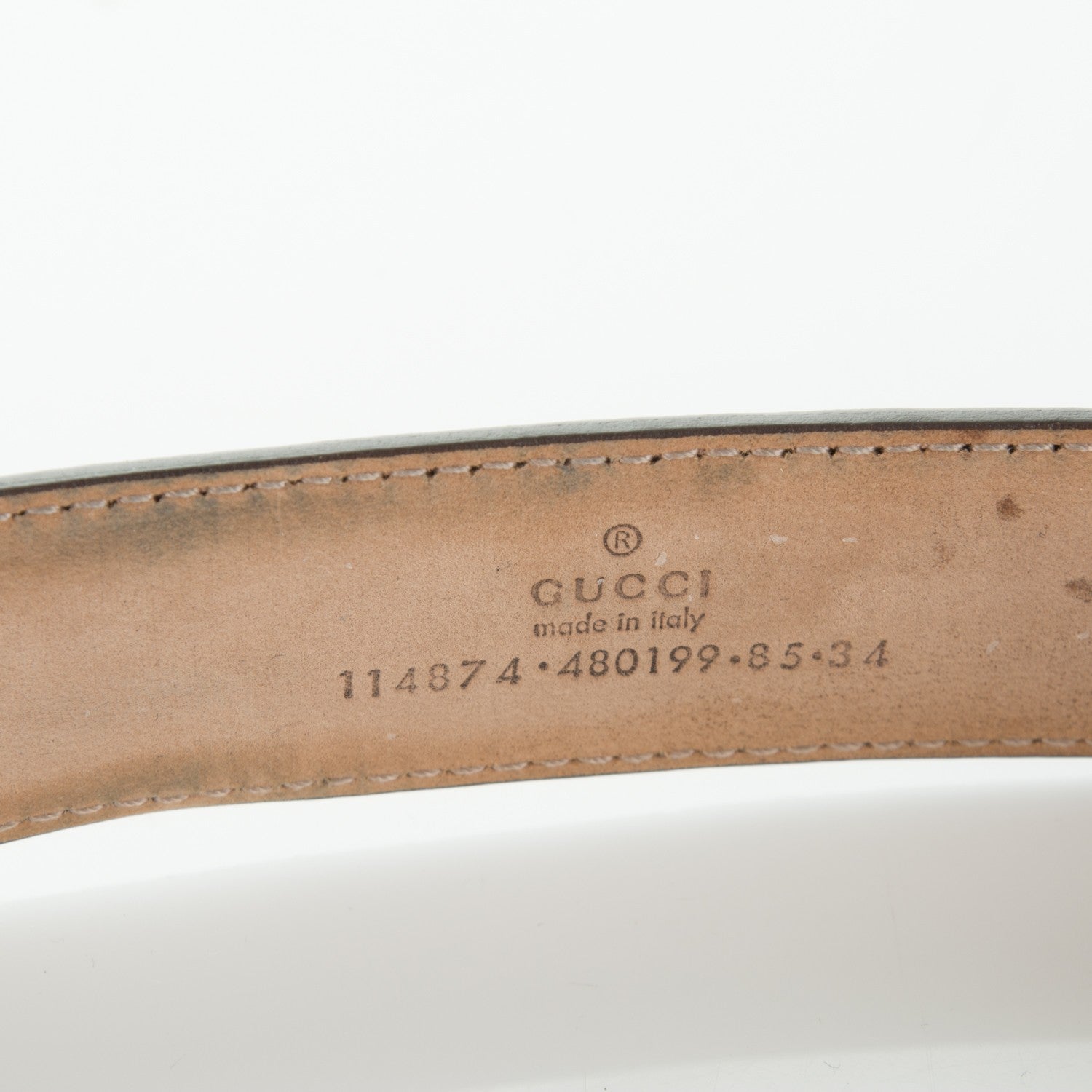 Gucci Guccissima Interlocking G Belt 85 34 Winter Rose 4 of 6