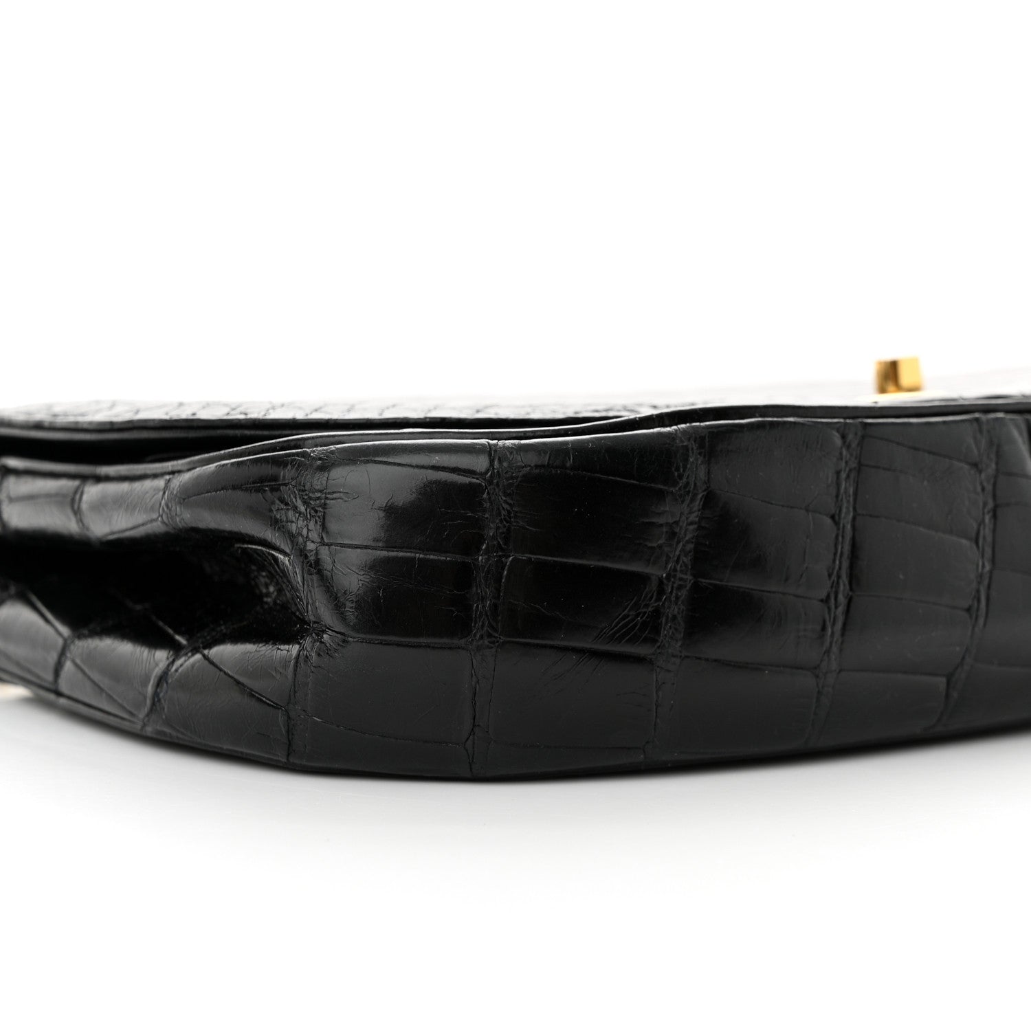 Chanel Shiny Crocodile Evening Flap Black 9 of 10