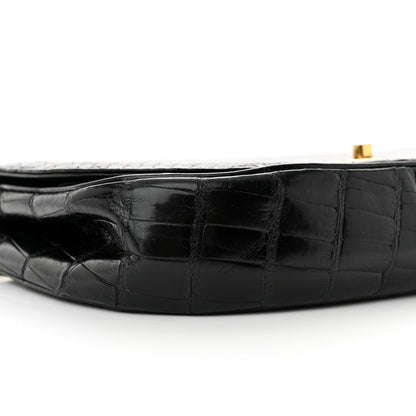 Chanel Shiny Crocodile Evening Flap Black 9 of 10