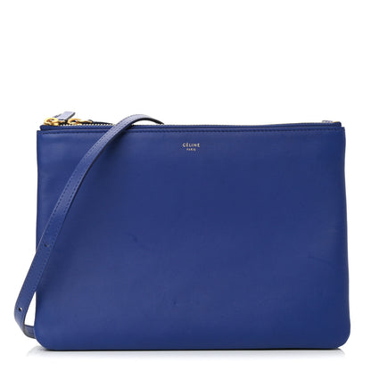 Celine Lambskin Large Trio Crossbody Bag Deep Blue 1 of 12