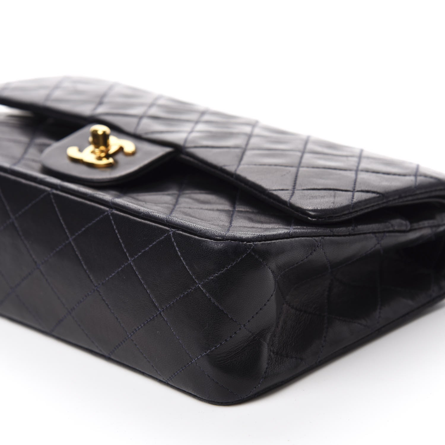 Chanel Lambskin Quilted Medium Double Flap Navy 7 of 13