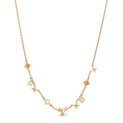 Louis Vuitton Metal Crystal LV In The Sky Necklace Gold 1 of 4