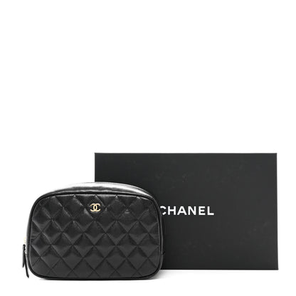 Chanel Caviar Quilted Medium Curvy Pouch Cosmetic Case Black 8 of 8