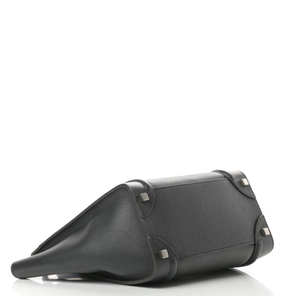 Celine Drummed Calfskin Micro Luggage Black 4 of 10