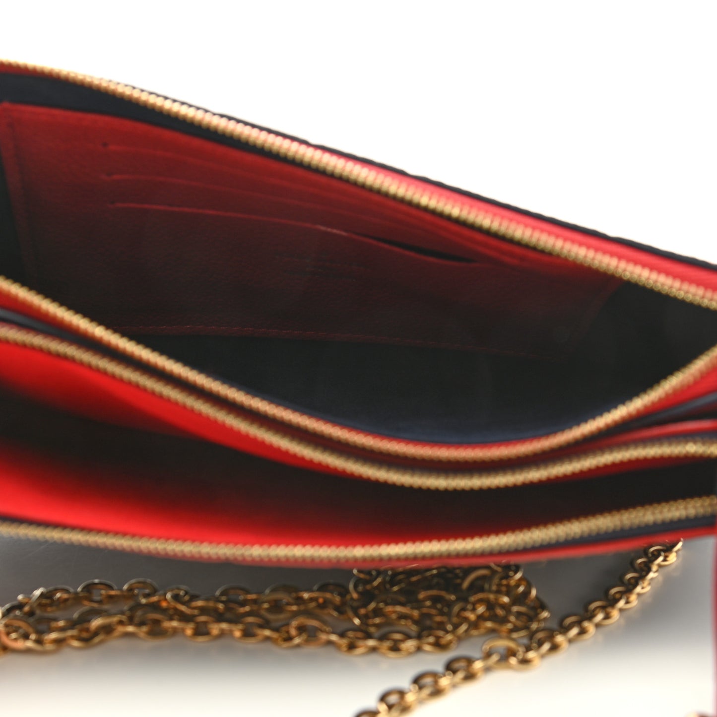 Empreinte Double Zip Pochette Marine Rouge