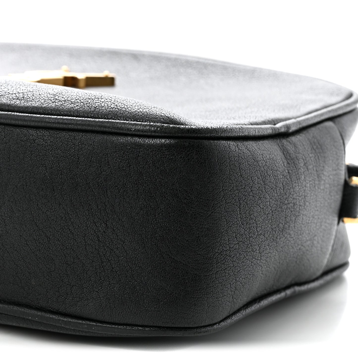Grained Lambskin Monogram Lou Camera Bag Black