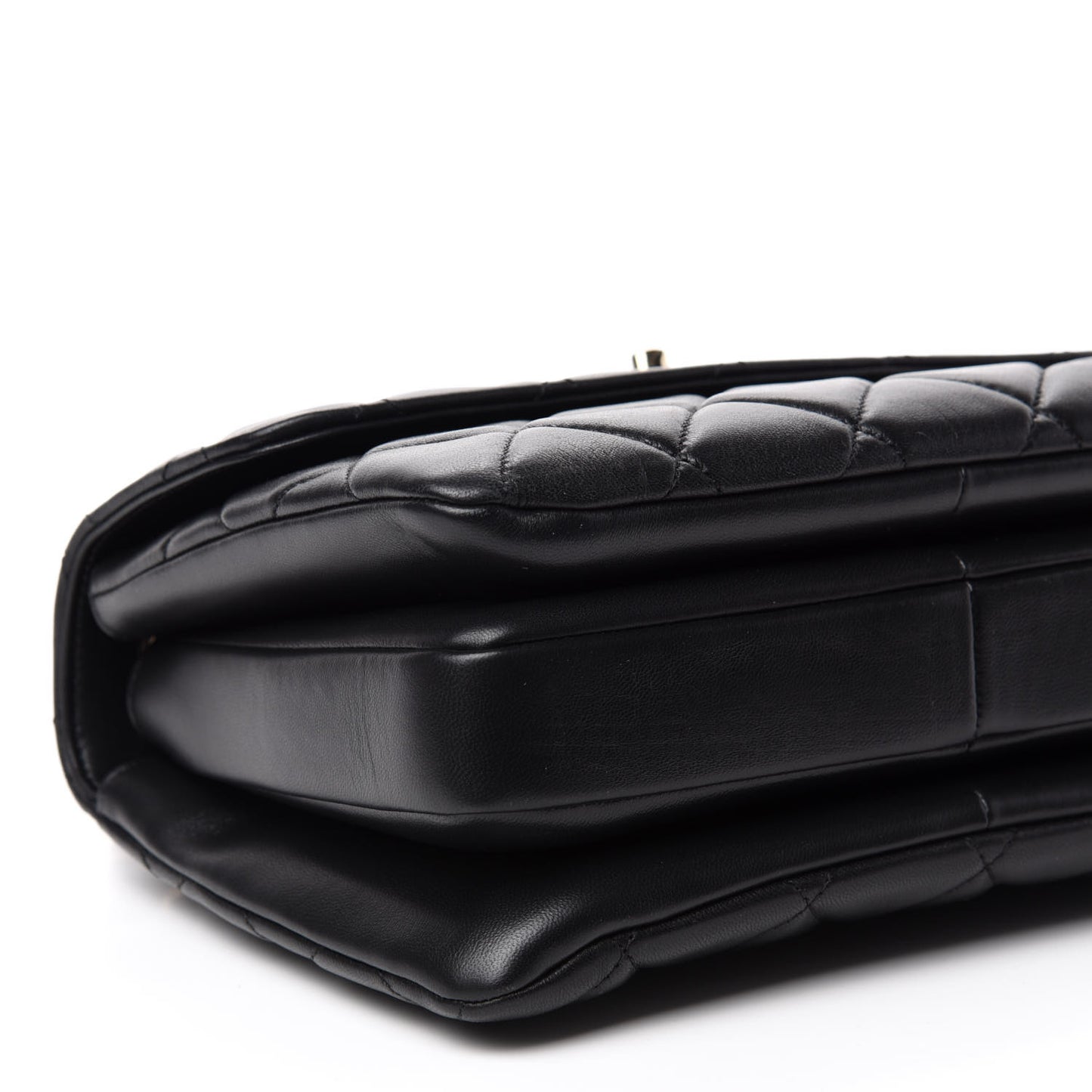 Lambskin Quilted Small Trendy CC Dual Handle Flap Bag Black