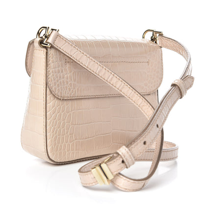 Givenchy Calfskin Crocodile Embossed Mini Nobile Shoulder Bag Nude Pink 3 of 11