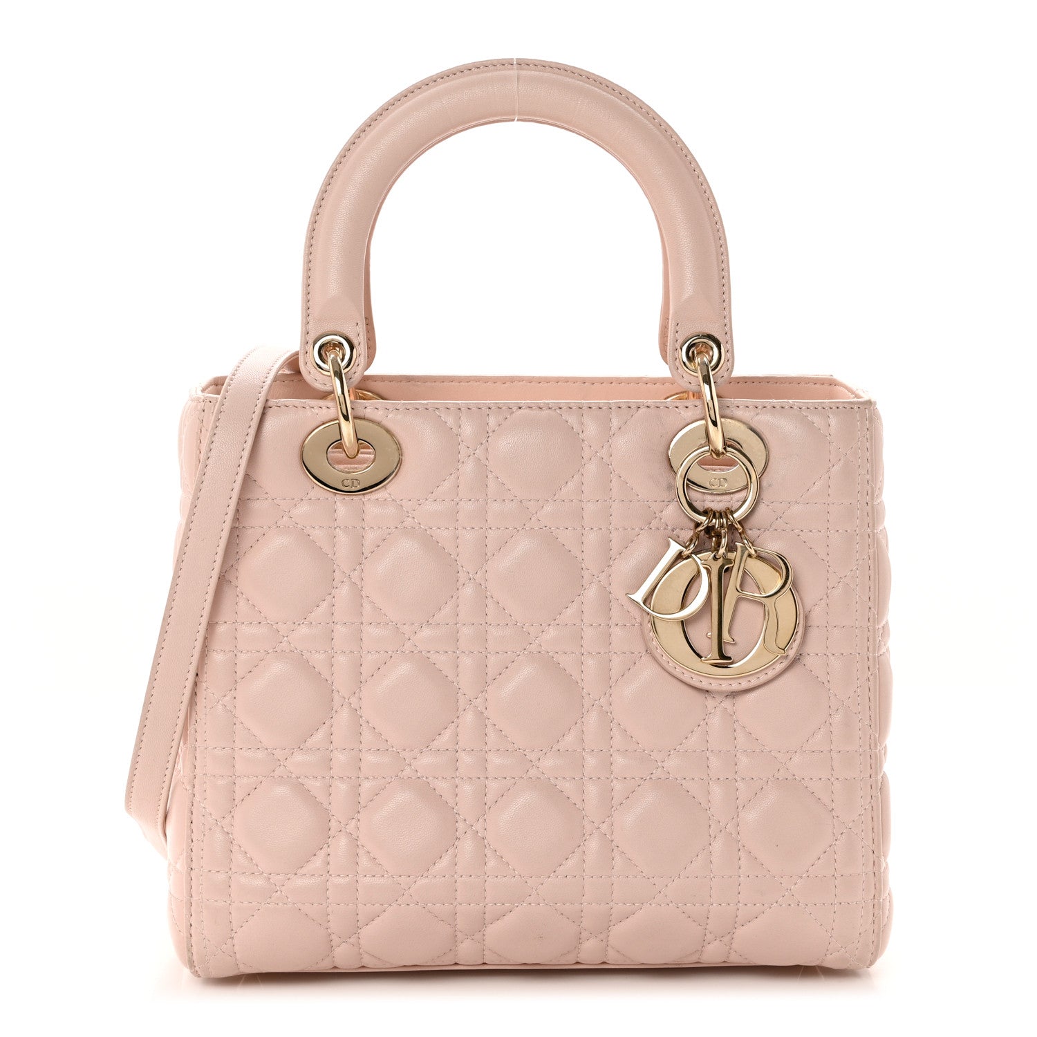 Christian Dior Lambskin Cannage Medium Lady Dior Light Pink 1 of 13