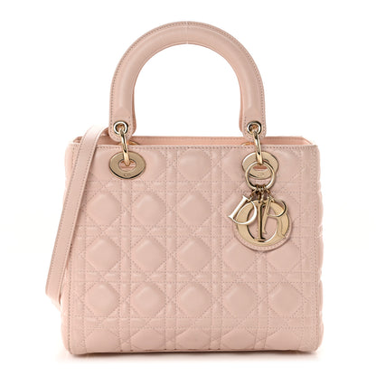 Christian Dior Lambskin Cannage Medium Lady Dior Light Pink 1 of 13