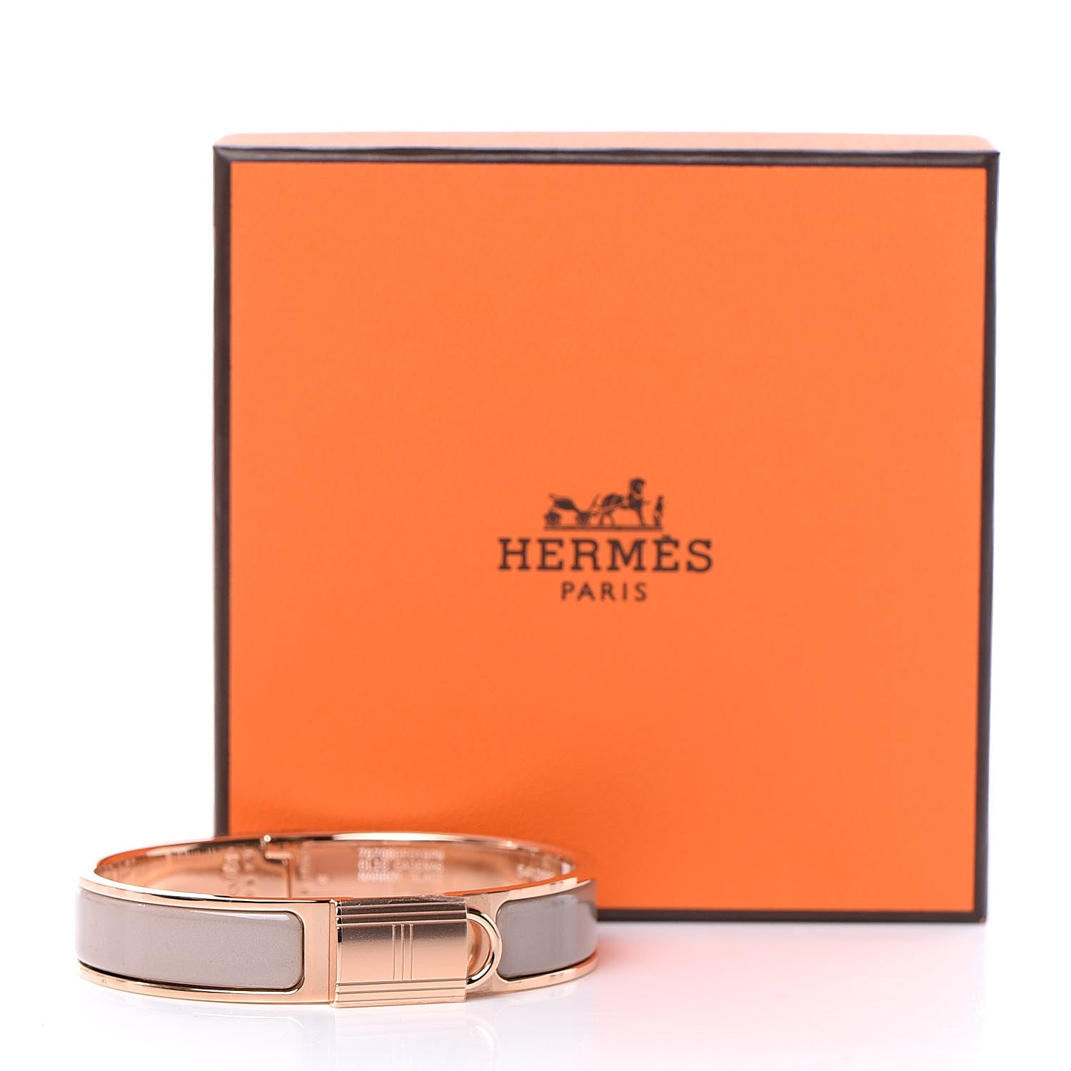 Hermes Enamel Narrow Clic Cadenas Bracelet PM Marron Glace 6 of 6