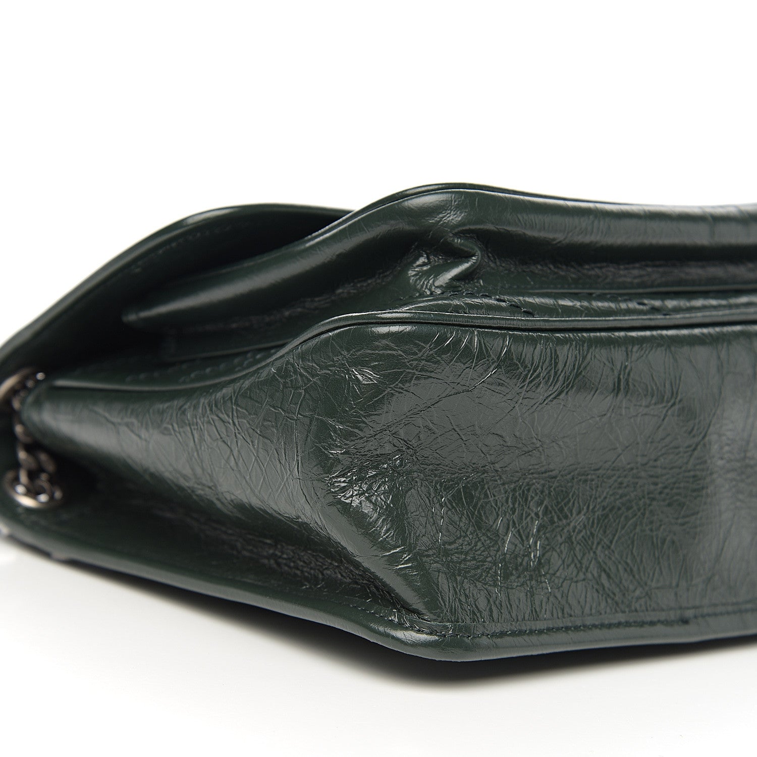 Saint Laurent Crinkled Calfskin Matelasse Monogram Medium Niki Chain Satchel Military Olive 6 of 8