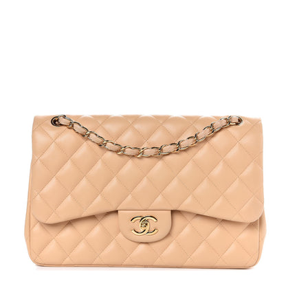 Chanel Lambskin Quilted Jumbo Double Flap Beige Clair 1 of 7