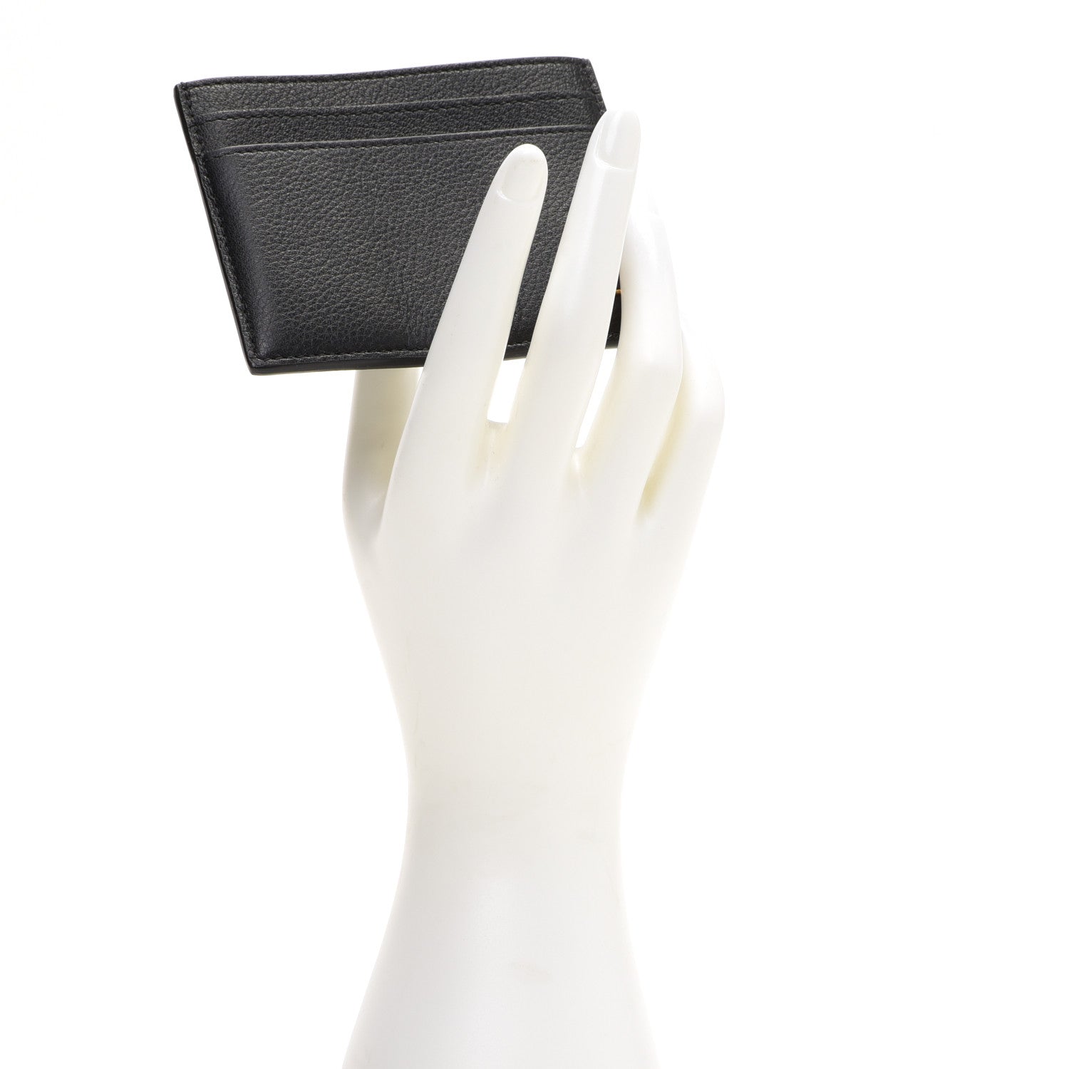 Saint Laurent Calfskin Tiny Cassandre Credit Card Case Black 2 of 8