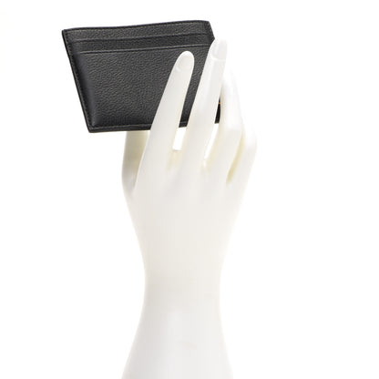Saint Laurent Calfskin Tiny Cassandre Credit Card Case Black 2 of 8