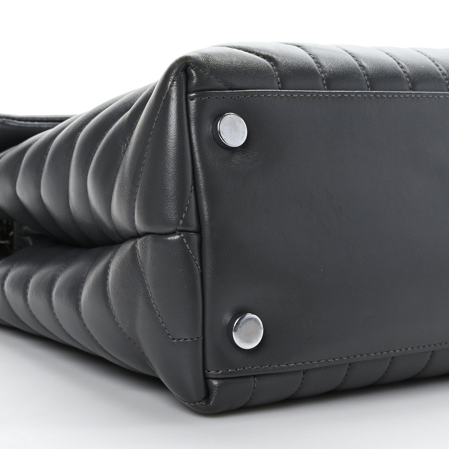 Saint Laurent Calfskin Y Quilted Monogram Large Loulou Chain Satchel Asphalt 9 of 10