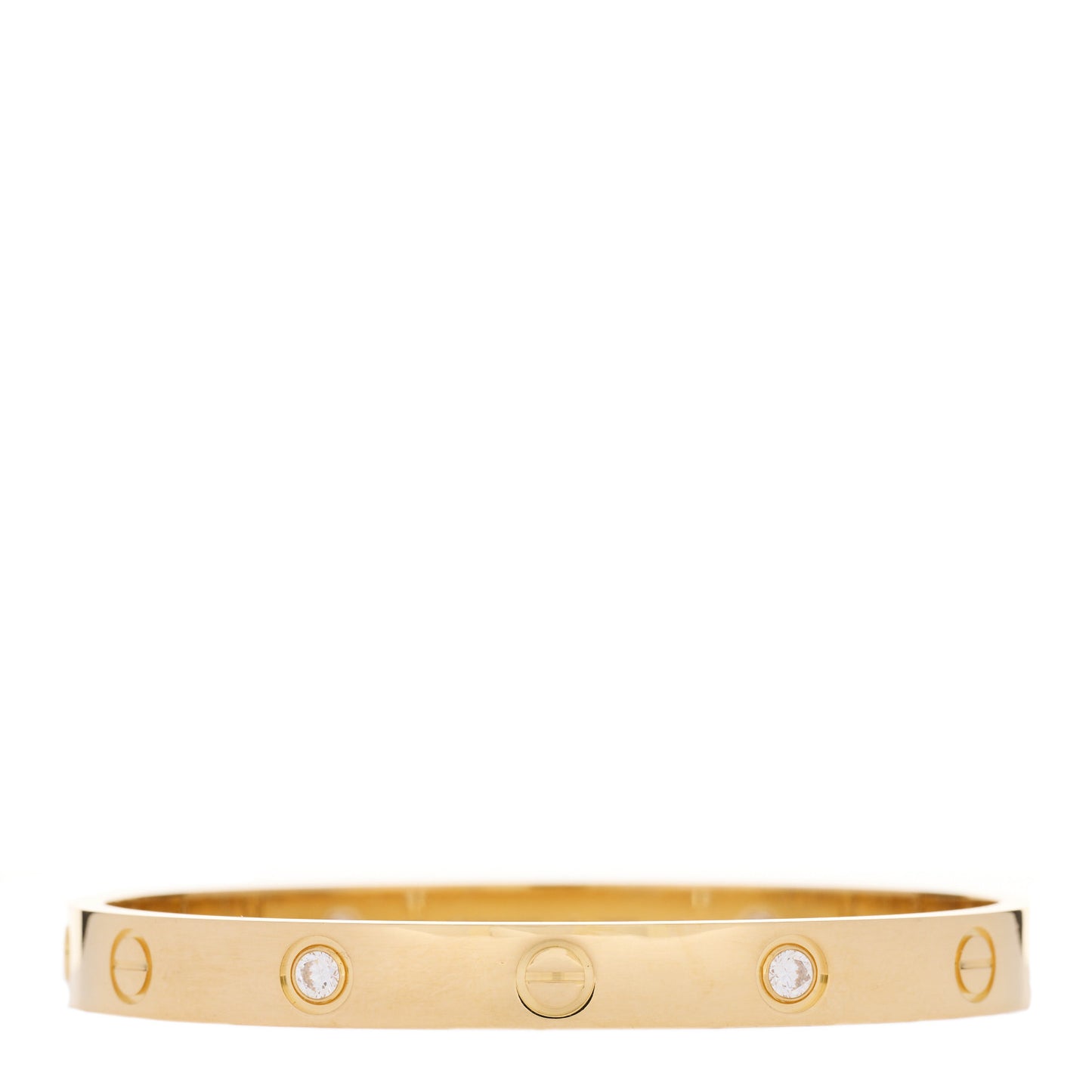 18K Yellow Gold 4 Diamond LOVE Bracelet 16