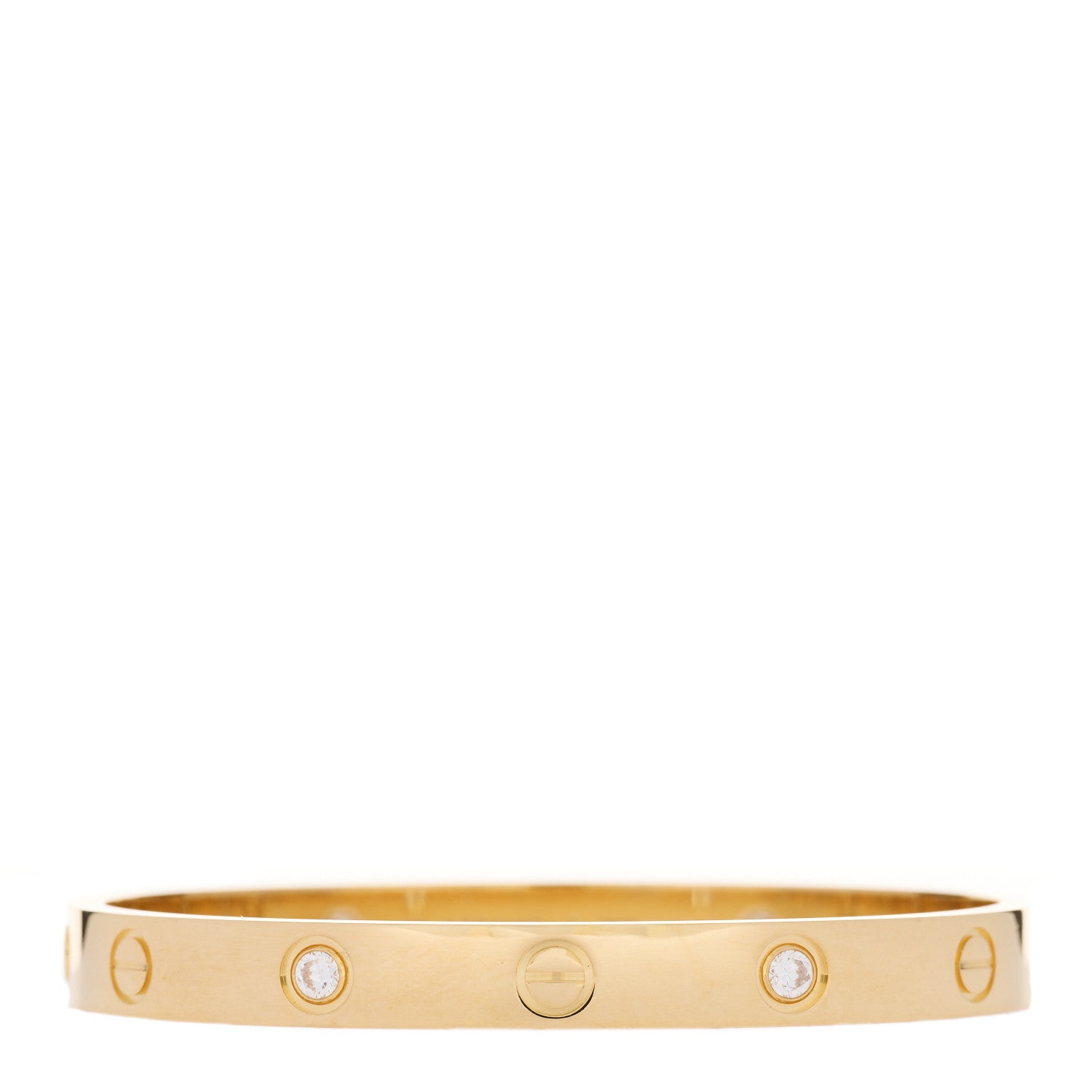 Cartier 18K Yellow Gold 4 Diamond LOVE Bracelet 16 1 of 11