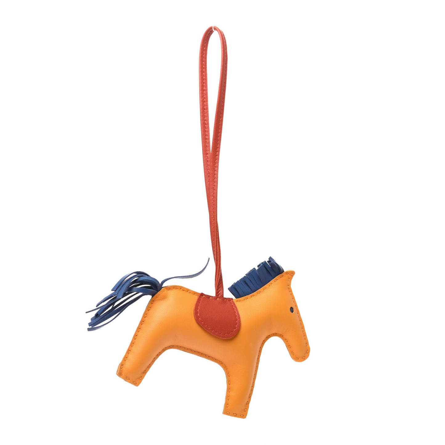 Milo Lambskin Grigri Rodeo Horse Bag Charm MM Jaune D'Or Bleu Agate Cornaline