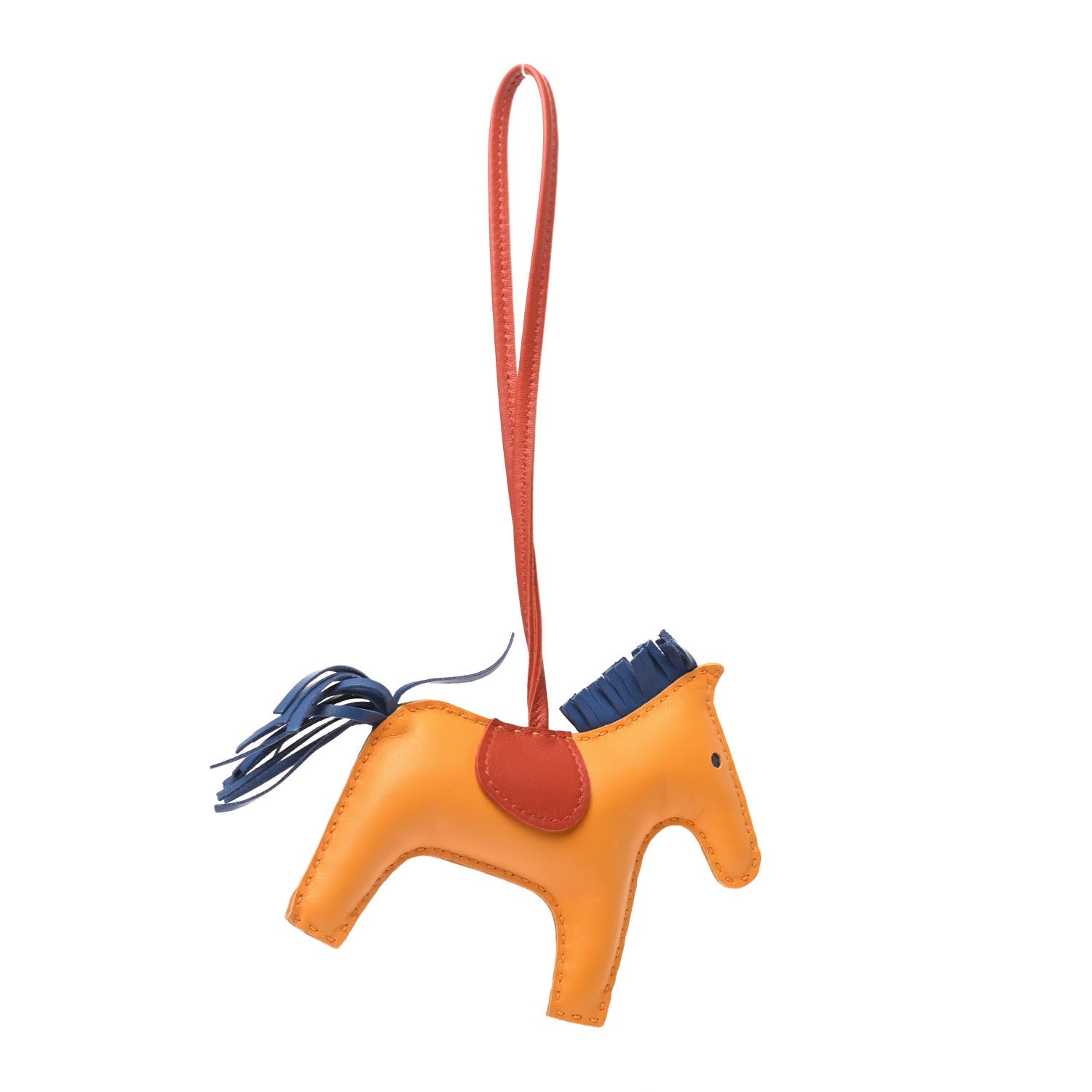 Hermes Milo Lambskin Grigri Rodeo Horse Bag Charm MM Jaune D'Or Bleu Agate Cornaline 1 of 4