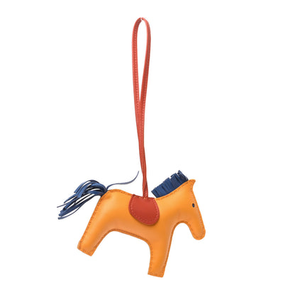 Hermes Milo Lambskin Grigri Rodeo Horse Bag Charm MM Jaune D'Or Bleu Agate Cornaline 1 of 4