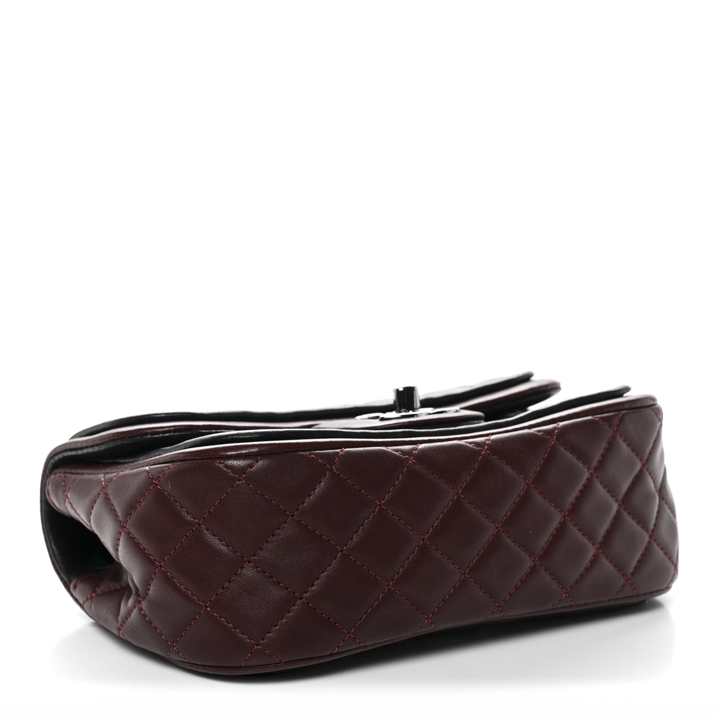 Lambskin Classic Twist Mini Rectangular Flap Black Burgundy