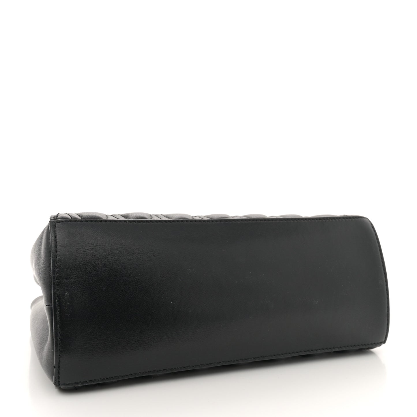 Nappa Barocco Quilted Small Virtus V Chain Shoulder Bag Black